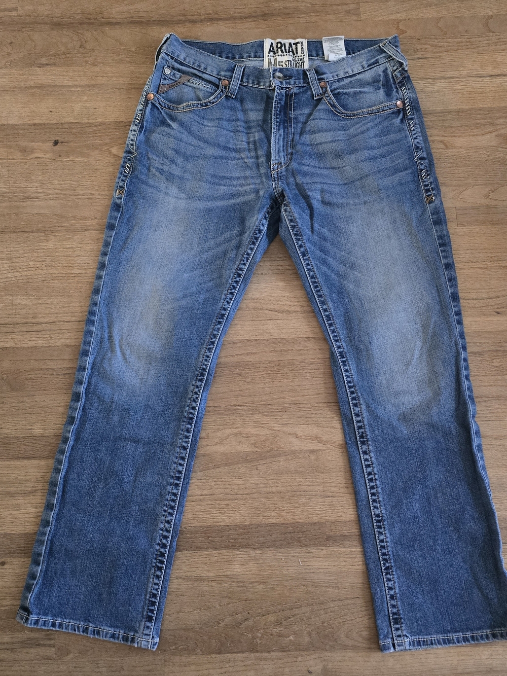 Ariat M5 Slim Straight Leg Men's Jeans 35x32 Fargo Blue Denim 10021879